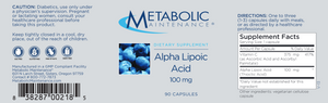 Alpha Lipoic Acid 100 mg 90 caps