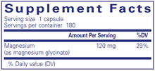Load image into Gallery viewer, Magnesium (glycinate) 120 mg 180 vcaps