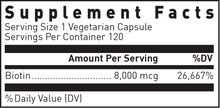 Load image into Gallery viewer, Biotin 8 mg 120 vegcaps